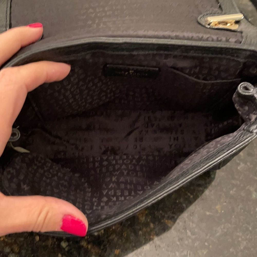 *Kate Spade* Black Leather Chain Handbag EUC - Picture 7 of 11